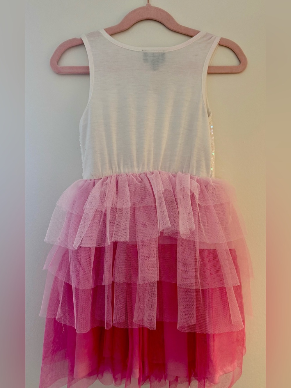 lilt Pink and White Unicorn Sequin Tulle Dress - Picture 3 of 9